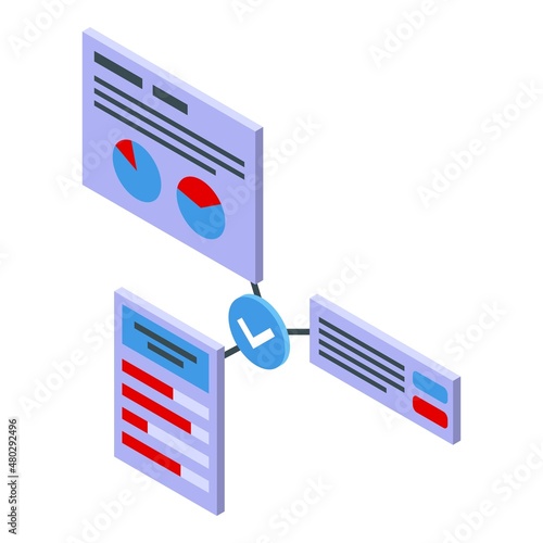 Business plan icon isometric vector. Digital data. Think social