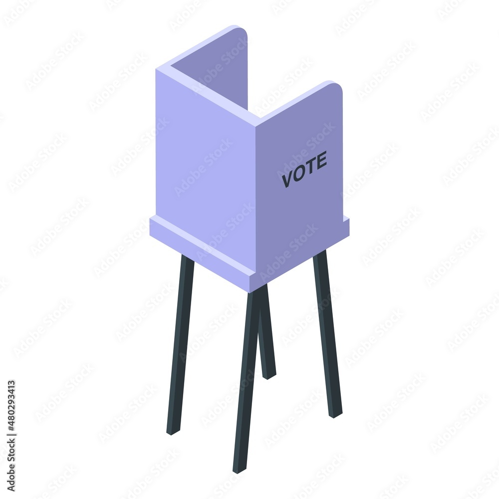 Vote cabine icon isometric vector. Booth election. People democracy Vote cabine icon isometric vector. Booth election. People democracy