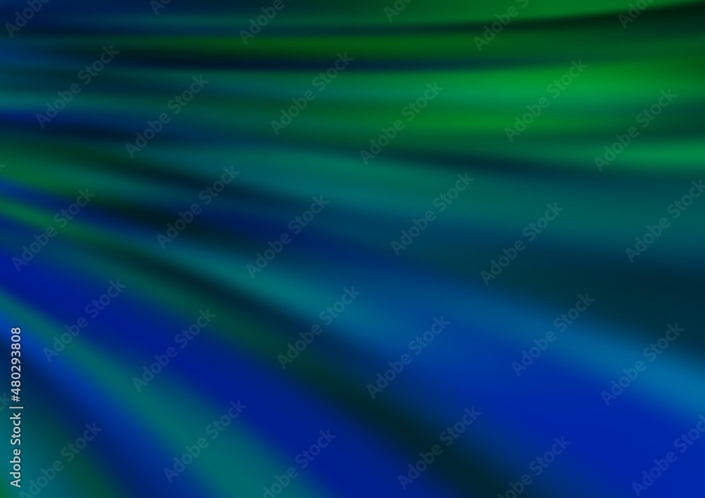 Dark Blue, Green vector template with lines, ovals.