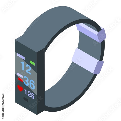 Wrist heart monitor icon isometric vector. Palpitation anxiety. Health disease