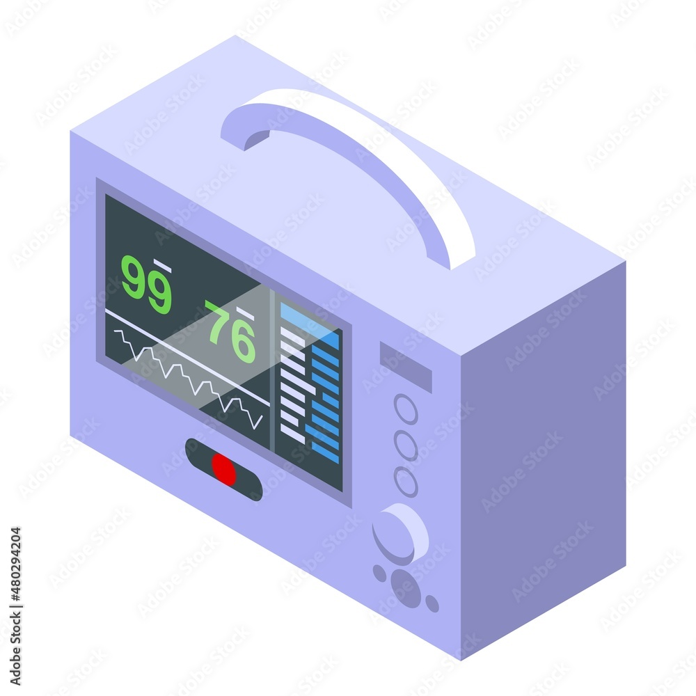 Fototapeta premium Clinic heart monitor icon isometric vector. Person beat. Health disease