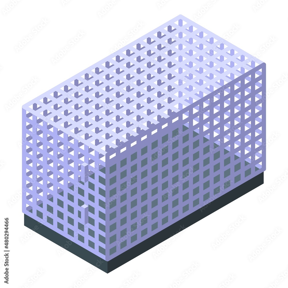 Doga cage icon isometric vector. Dog kennel. House puppy Doga cage icon isometric vector. Dog kennel. House puppy