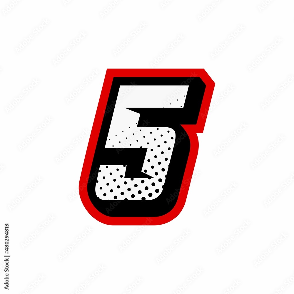 Racing number 5 logo design inspiration Stock Vector Adobe Stock