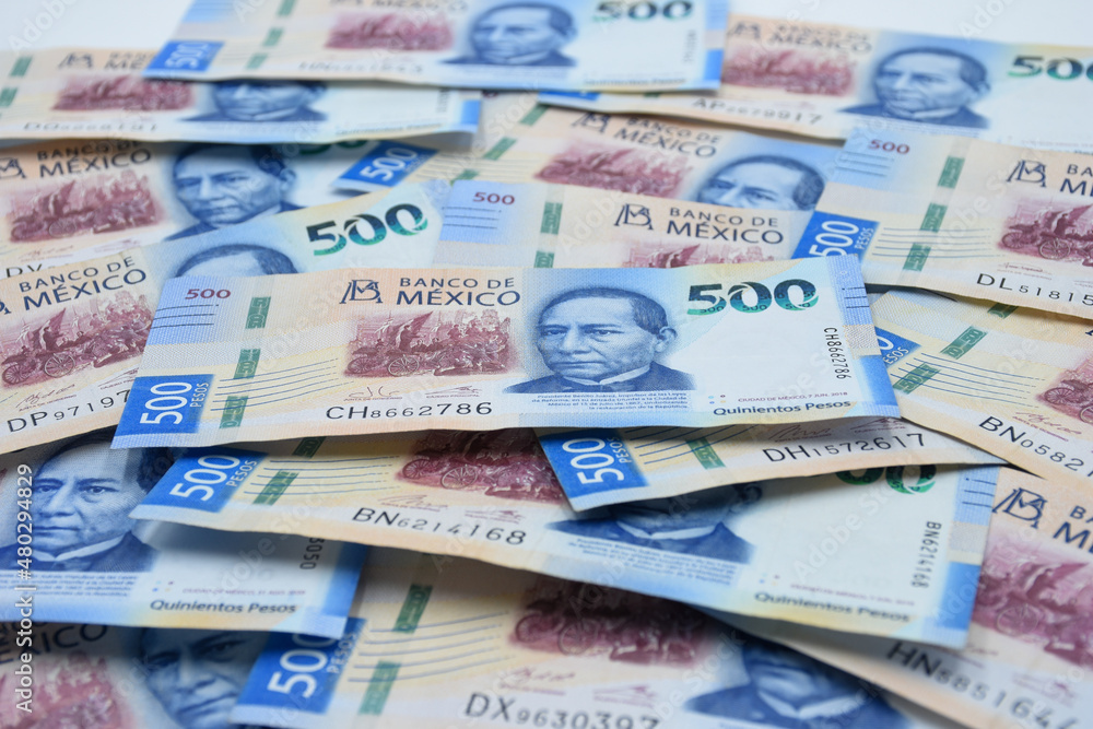 Mexican banknotes in five hundred pesos Mexican banknotes in five hundred pesos