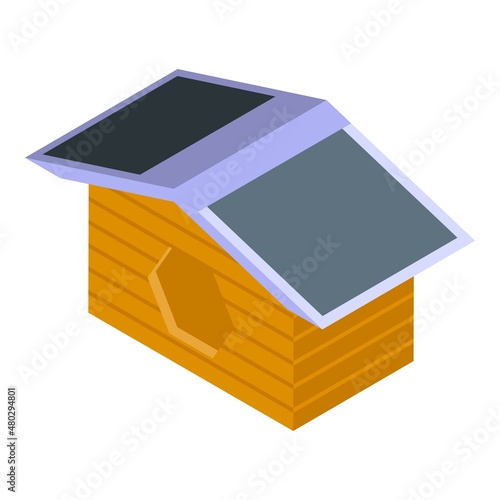 Animal doghouse icon isometric vector. Dog kennel. Cottage roof