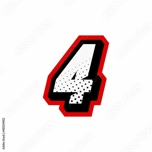 Racing number 4 logo design inspiration