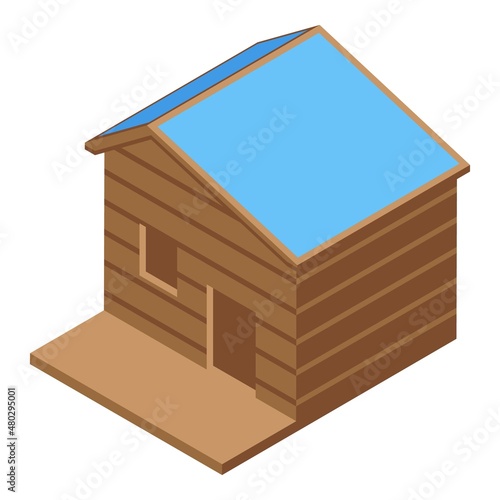 Park dog house icon isometric vector. Kennel puppy. Garden pet