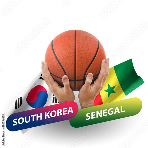 Basketball competition match  national teams south korea vs senegal