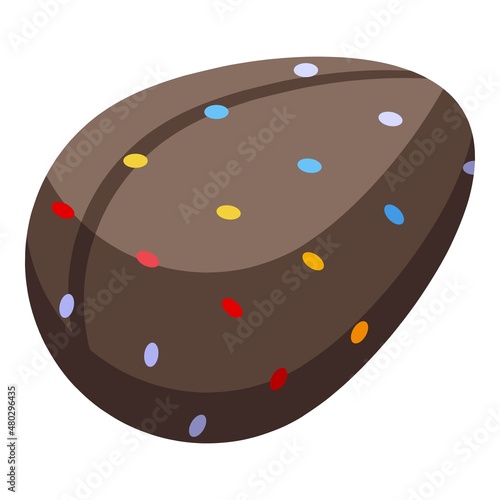 Dotted chocolate egg icon isometric vector. Easter milk. Cocoa gift