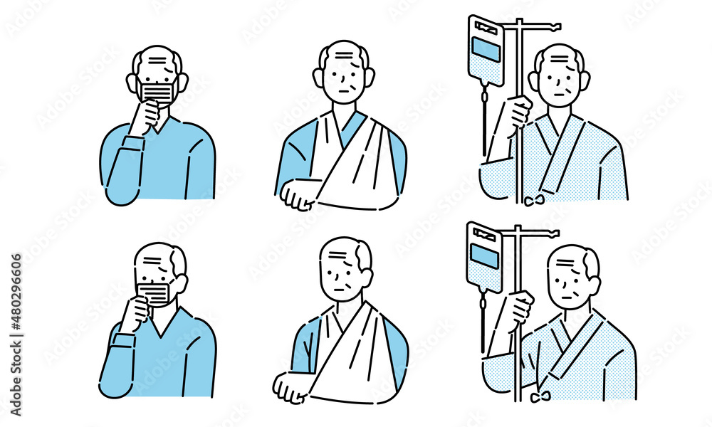 怪我 病気のシニア男性のイラスト Stock Vector Adobe Stock 怪我 病気のシニア男性のイラスト Stock Vector Adobe Stock