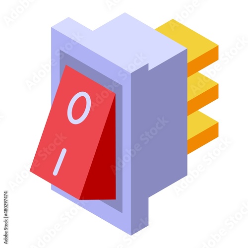 Electric switch icon isometric vector. Solar panel. Energy cell