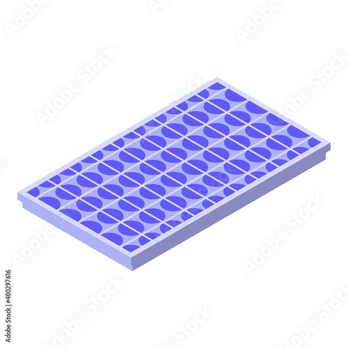 Round solar panel icon isometric vector. Energy cell. Ecology nature