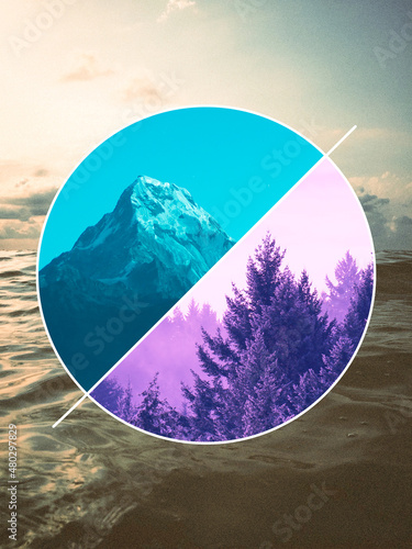 geometric composite photography of nature