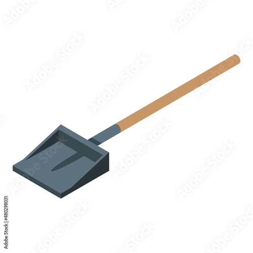 Garden shovel icon isometric vector. Tree trim. People plant