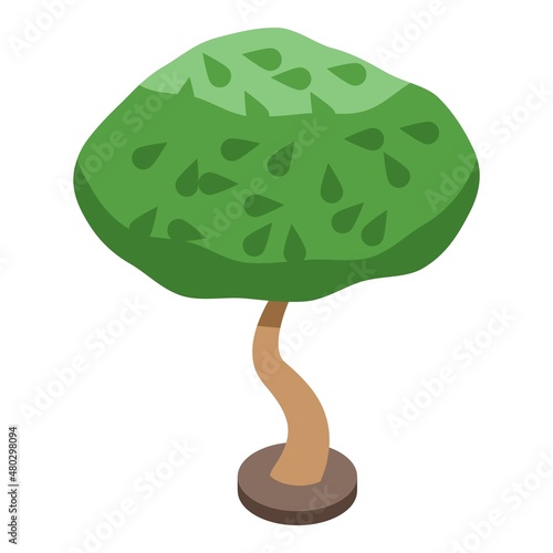 Rural tree icon isometric vector. Garden trim. Man plant