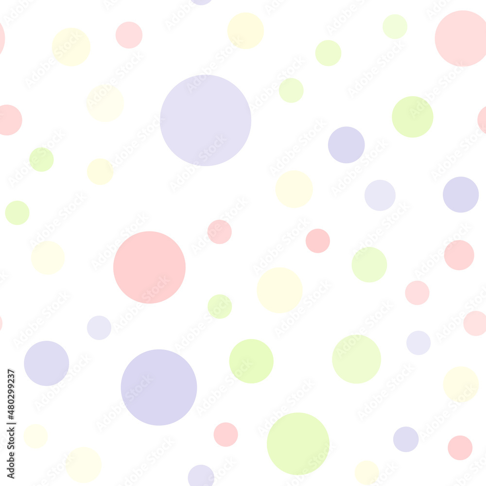 Seamless pattern with circles. Abstract geometric pattern with green, blue and pink circles. Random, chaotic pastel background with cute bubbles. Seamless pattern with circles. Abstract geometric pattern with green, blue and pink circles. Random, chaotic pastel background with cute bubbles.