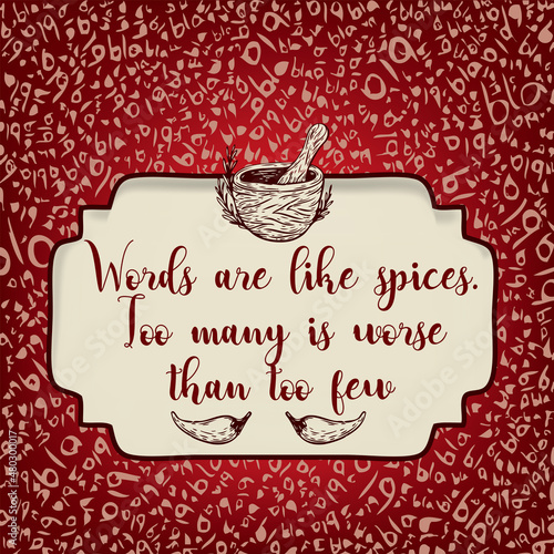 Words are like spices