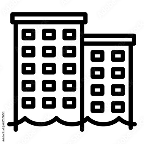 Low sea level icon outline vector. Climate change. Global flood