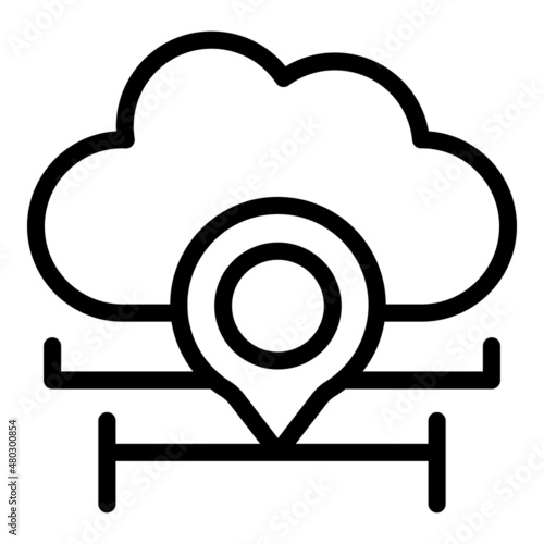 Data cloud location icon outline vector. Online education. School learning
