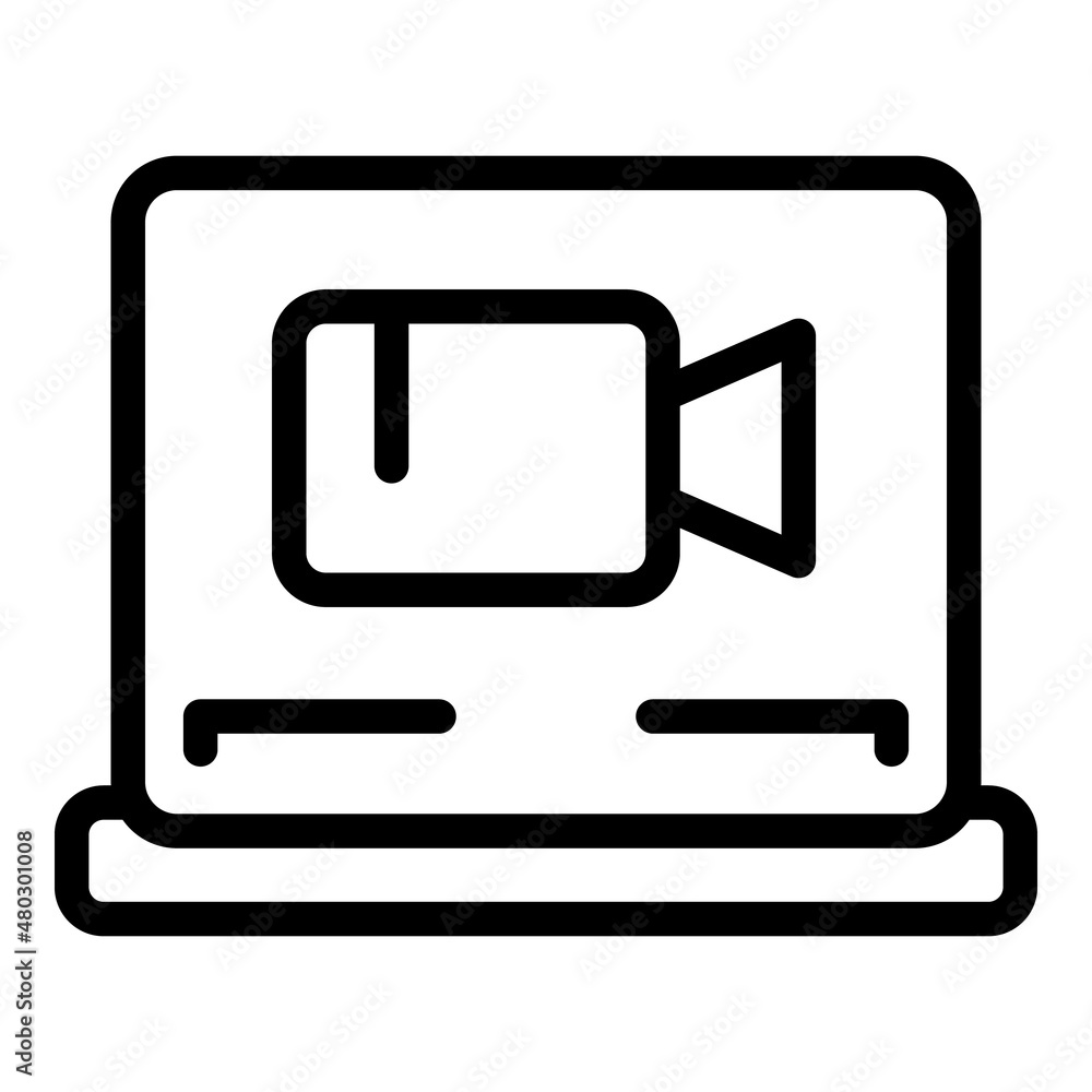 Online video player icon outline vector. Computer learning. Training system Online video player icon outline vector. Computer learning. Training system
