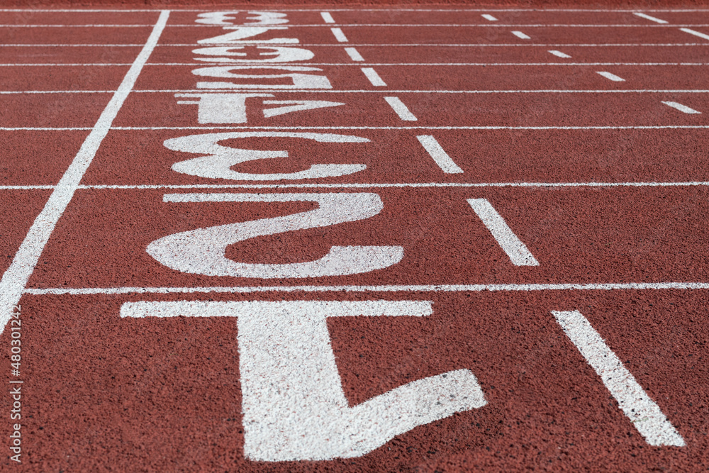 Fototapeta premium career sport one to eight, starting block 