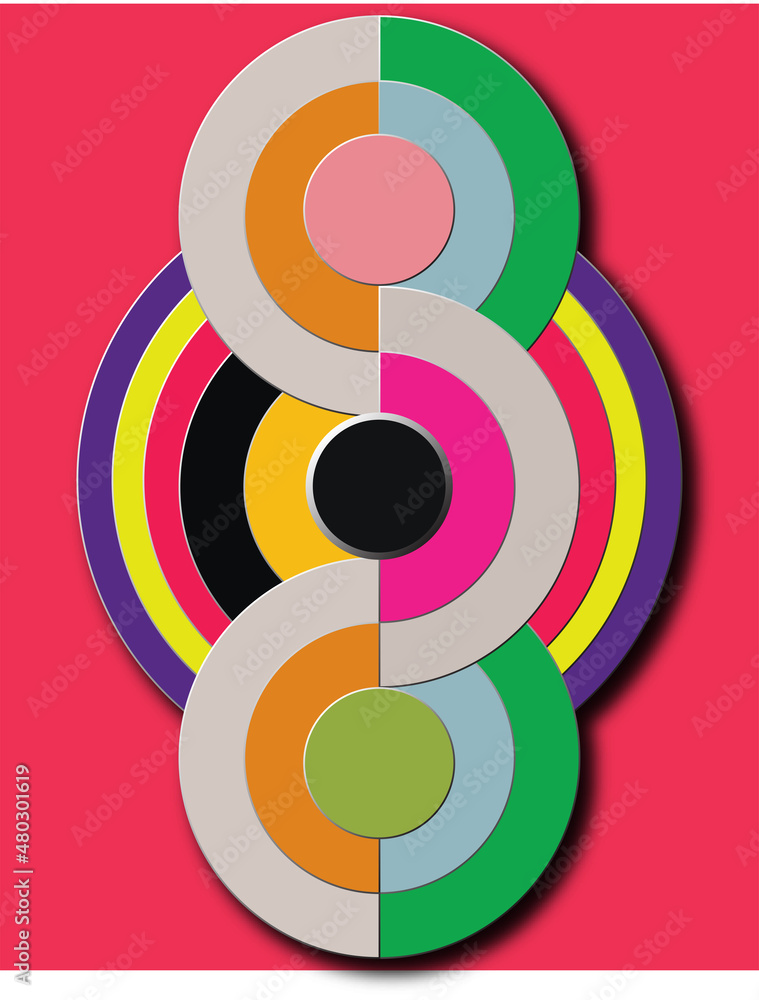 Obraz premium Colorful abstract circle design pattern