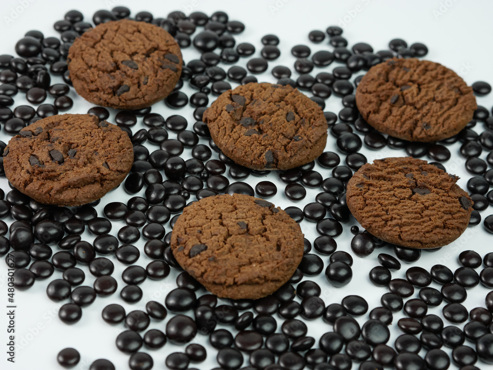 collection of Chocolate chip cookies on white background collection of Chocolate chip cookies on white background
