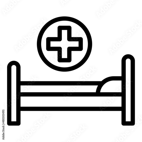 Hospital bed icon outline vector. Medical patient. Doctor treatment