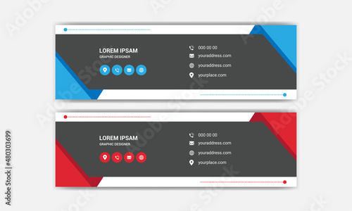 Email signature template design. Corporate mail business email signature banner.