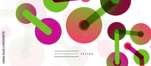 Abstract background. Round dots connected by lines. Trendy techno business template for wallpaper, banner, background or landing