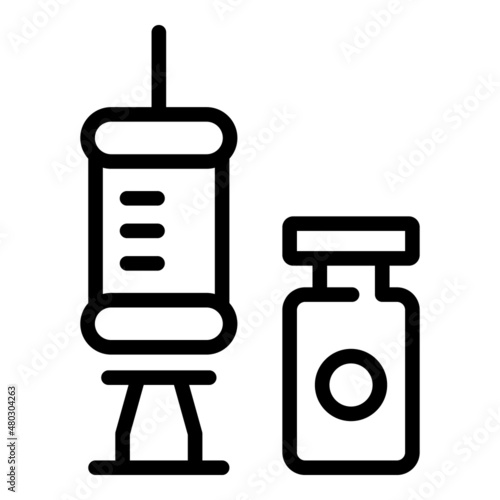 Fertility syringe icon outline vector. Woman health. Female balance
