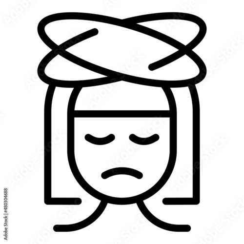 Sad woman icon outline vector. Hormone menopause. Female health