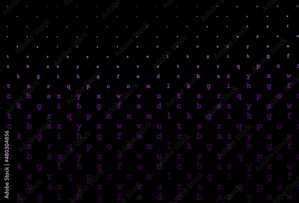 Dark purple vector layout with latin alphabet. Dark purple vector layout with latin alphabet.