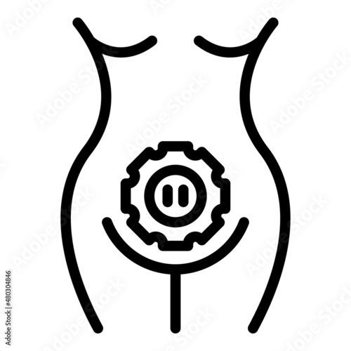 Woman body menopause icon outline vector. Anatomy clock. Hormone health