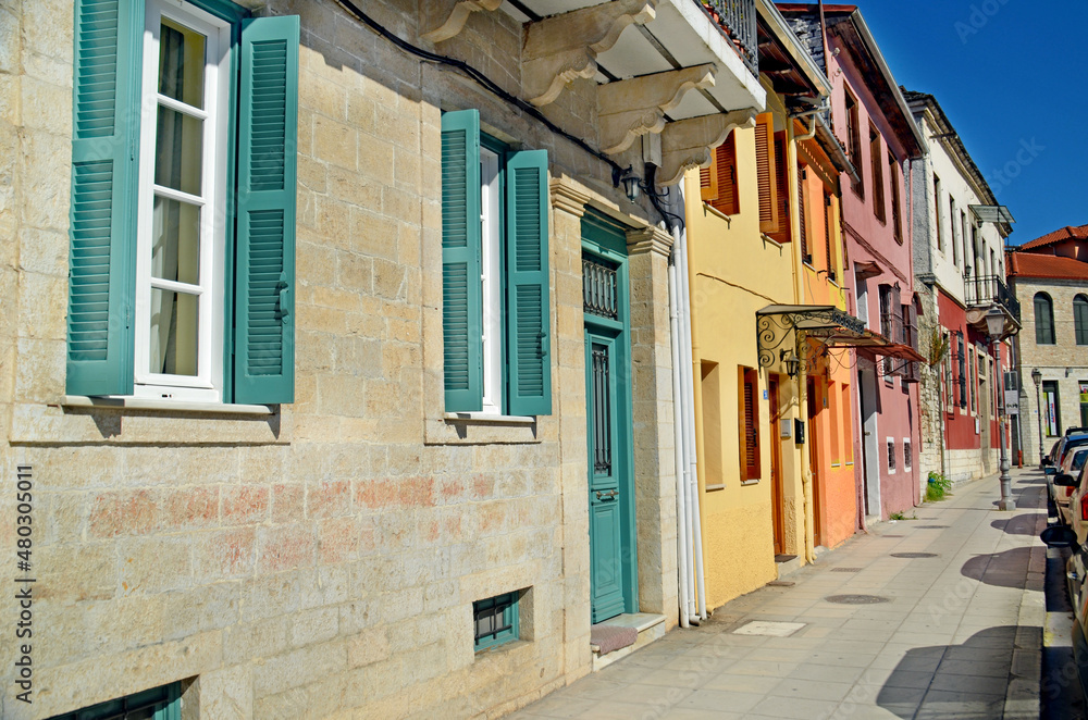 ioannina city yosef eliya  street with traditional houses epirus greece