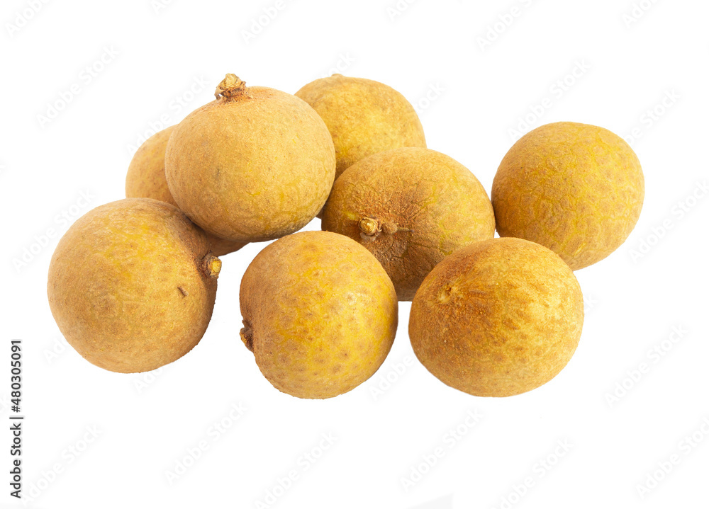 Fototapeta premium Isolated dragon eye fruit on white background