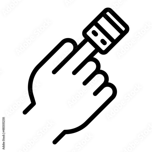 Finger oximeter icon outline vector. Home equipment. Medical pulse