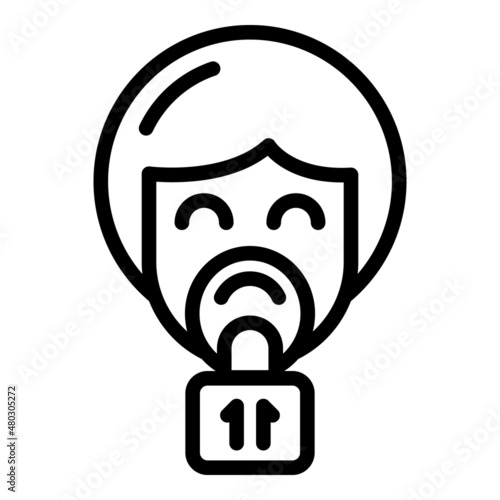 Medical oxygen mask icon outline vector. Home concentrator. Therapy equipment