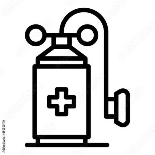 Medical oxygen tank icon outline vector. Concentrator equipment. Oximeter pulse