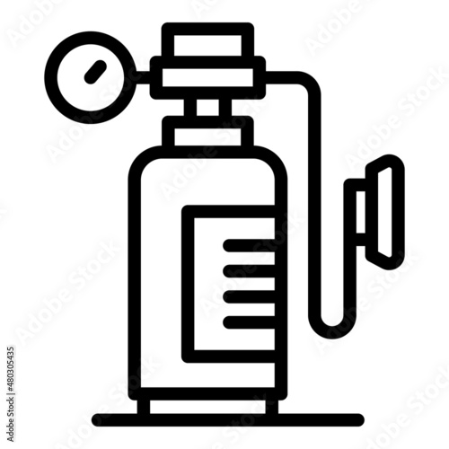 Oxygen respiratory tank icon outline vector. Medical concentrator. Portable machine