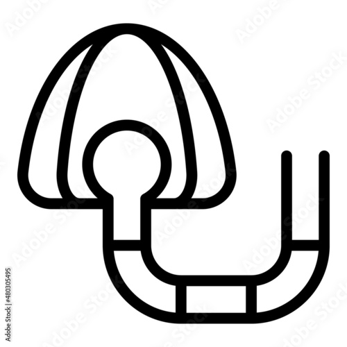 Home equipment mask icon outline vector. Medical oxygen. Concentrator pulse