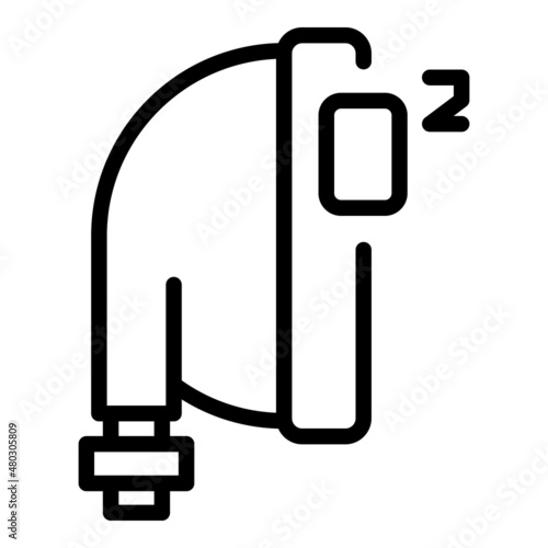 Oxygen mask icon outline vector. Medical concentrator. Home equipment
