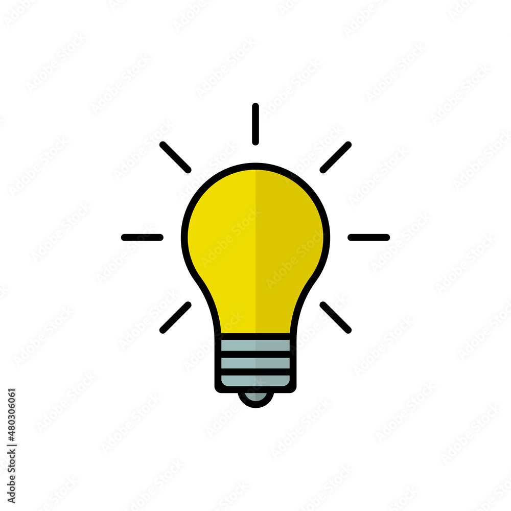 The light bulb flat icon