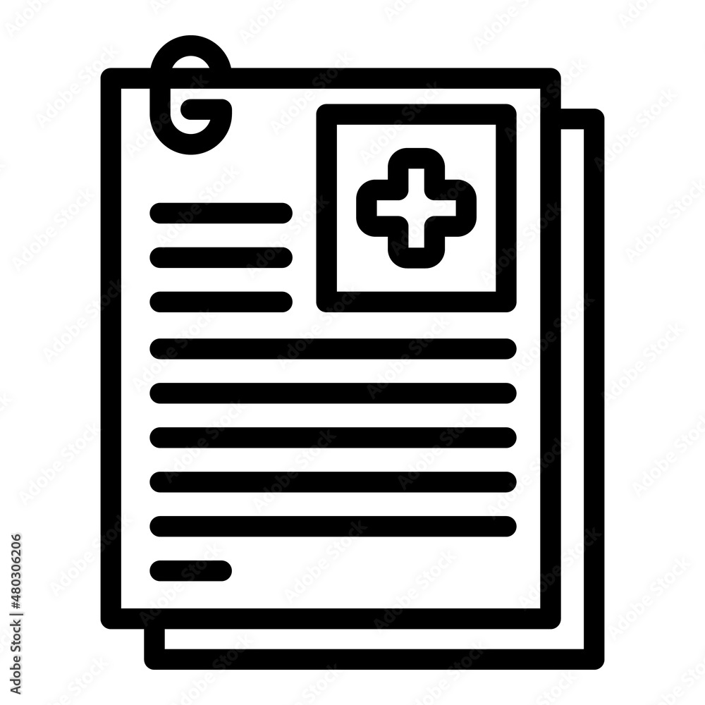 Patient card icon outline vector. Medical file. Health record Patient card icon outline vector. Medical file. Health record