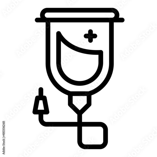 Blood bag icon outline vector. Transfusion plasma. Donate pack