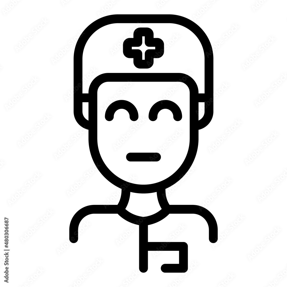 Young sport doctor icon outline vector. Medical man. Patient therapy
