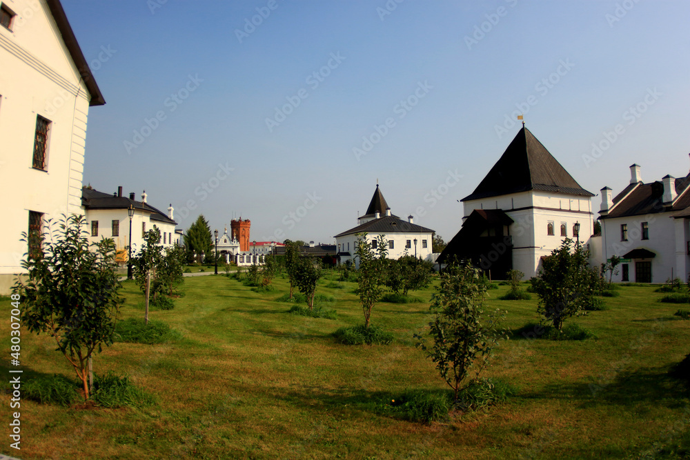 View of the courtyard of the Sophia-Assumption Cathedral in the city of Tobolsk