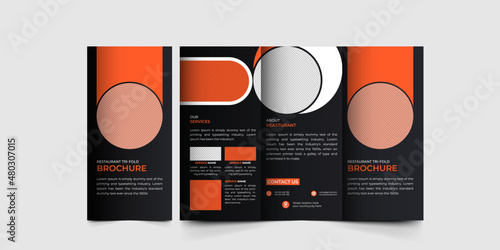 Restaurant tri fold brochure template, Food brochure template design