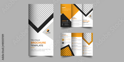 Corporate Business trifold brochure template design ,vector business trifold Leaflet Brochure Flyer template flat design set