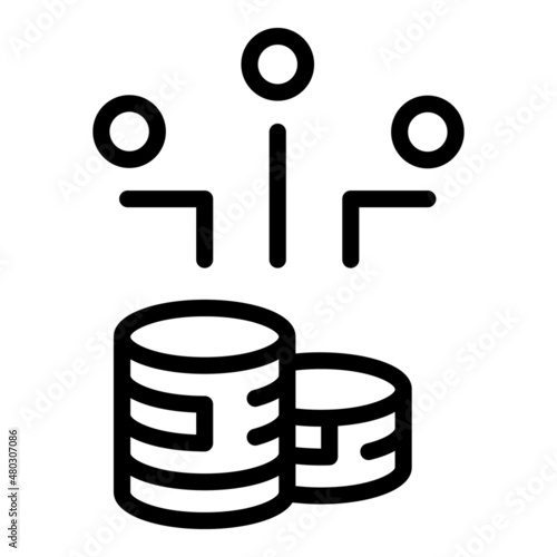 Dream coin income icon outline vector. Passive money. Computer work © ylivdesign